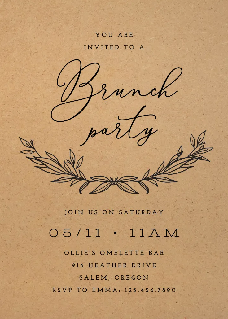 Kraft branches - brunch & lunch invitation